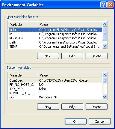 environment variables
