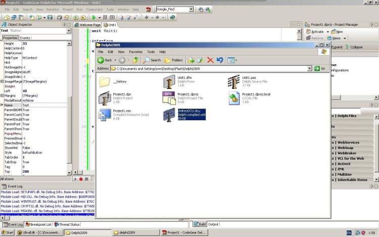 CodeGear Delphi UniKey.dcu in project folder