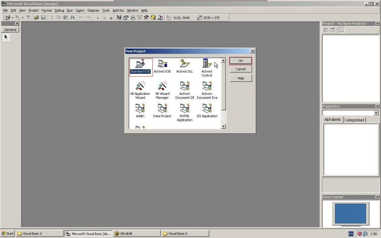 Visual Basic create new project