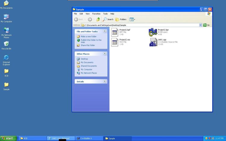 UniKey C++ Builder saved files in explorer