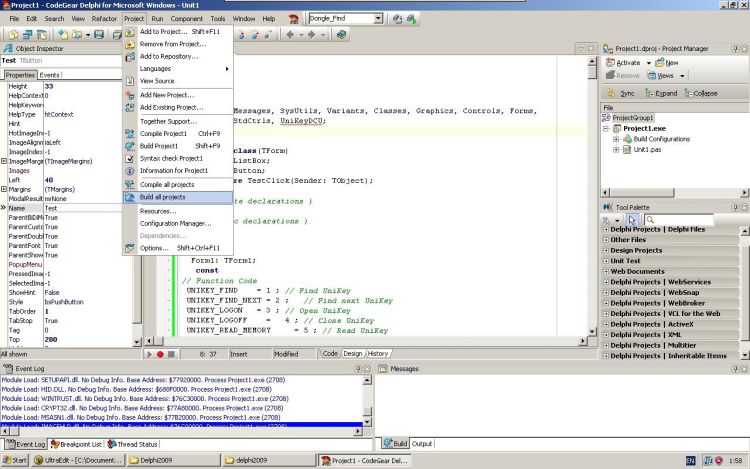 CodeGear Delphi Build All Projects