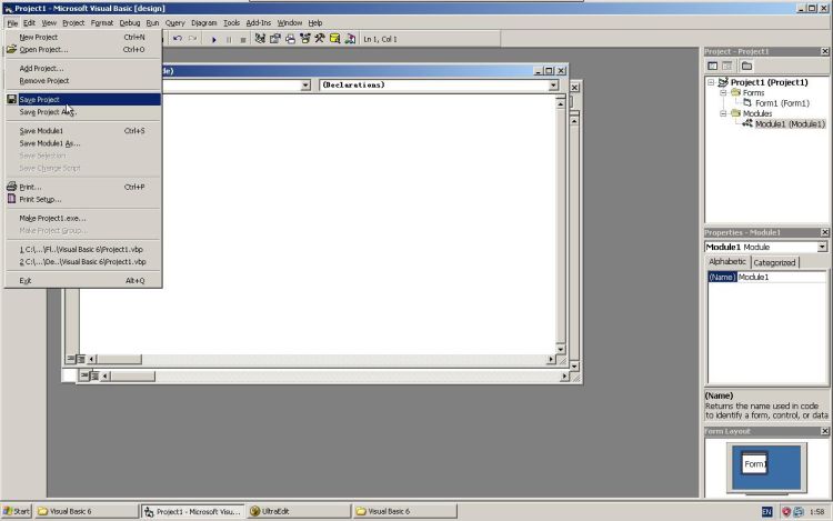 Visual Basic saving module