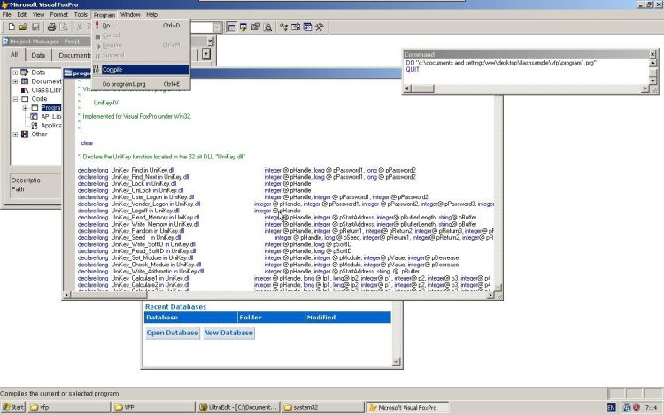 Visual FoxPro compiling project