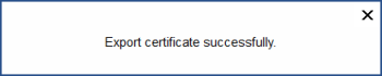 certificate exported successfully