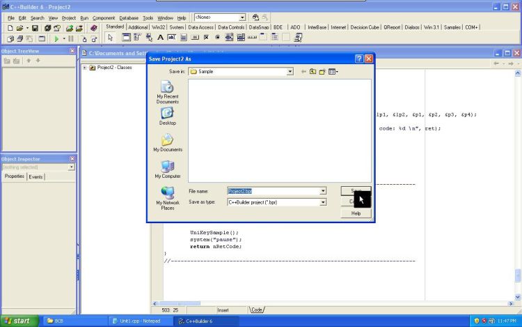 UniKey C++ Builder save dialog