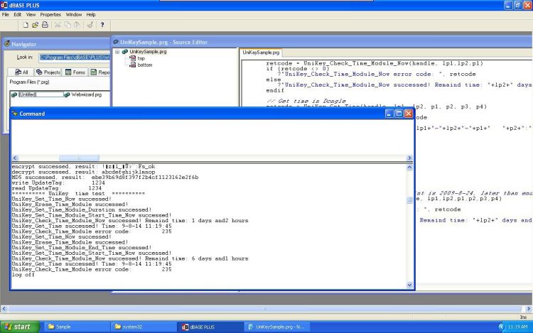 Win dBase runtime output
