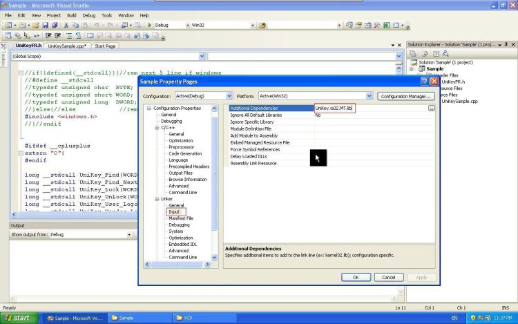 Visual Studio property pages
