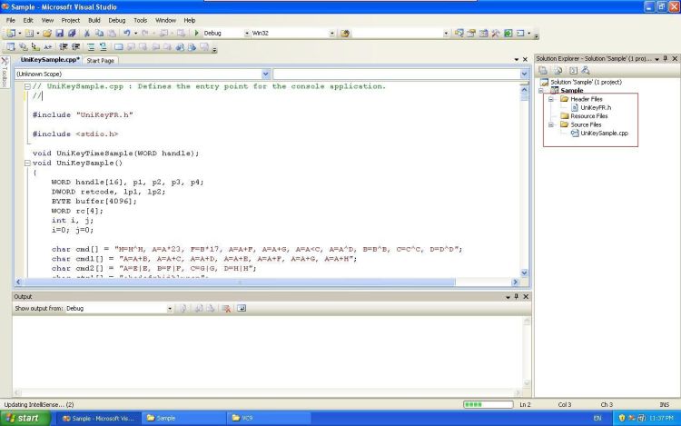 Visual Studio copied source code