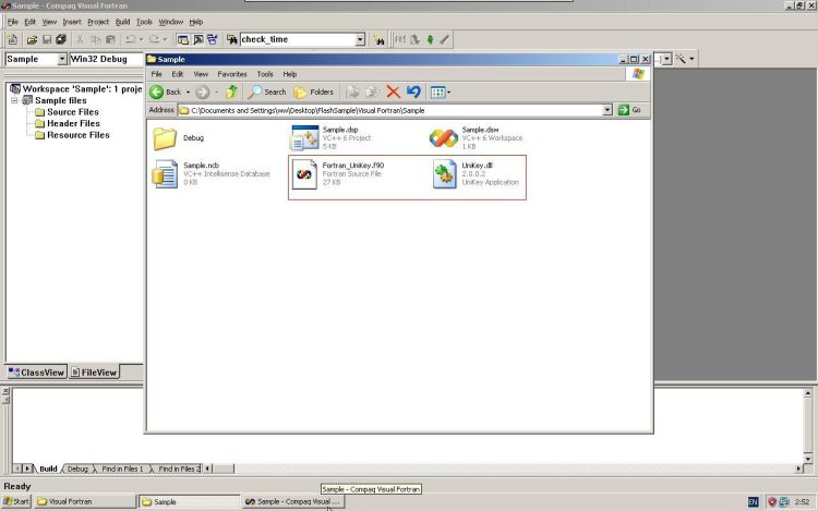 Visual Fortran copied files in folder